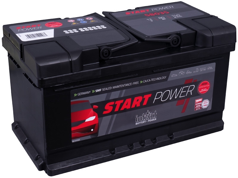 intAct Start-Power 58035GUG, Autobatterie 12V 80Ah 740A
