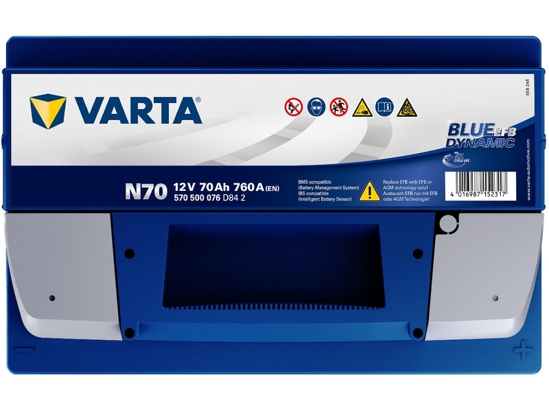VARTA N70 EFB Start Stop 12V 70Ah 760A EN Autobatterie EFB